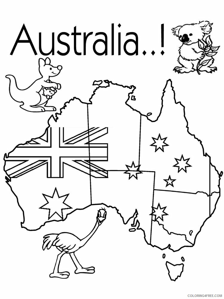 Australia Coloring Pages Countries of the World Educational Printable 2020 385 Coloring4free