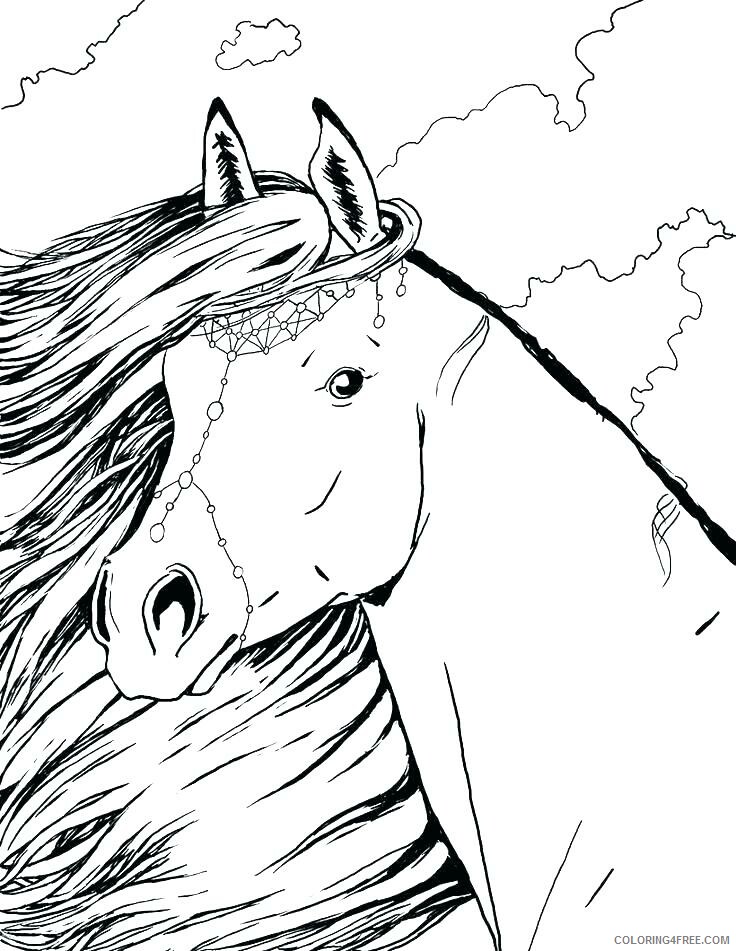 Beautiful Adult Coloring Pages Beautiful Horse for Adults Printable 2020 531 Coloring4free