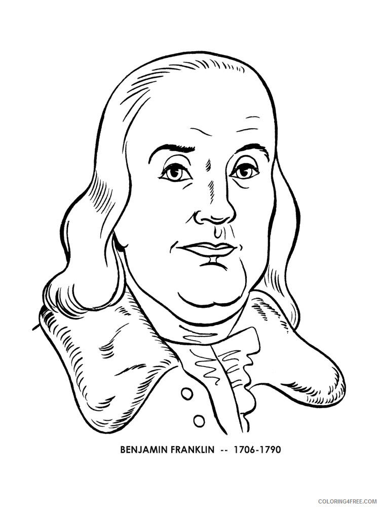 Benjamin Franklin Coloring Pages Educational Printable 2020 0905 Coloring4free