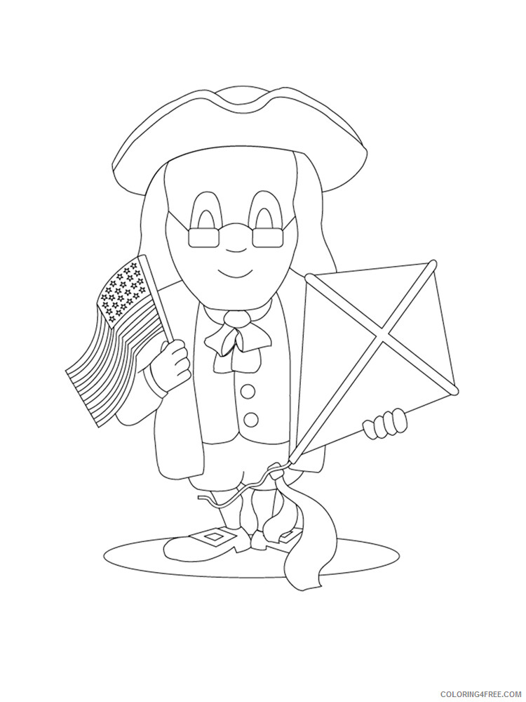 Benjamin Franklin Coloring Pages Educational Printable 2020 0909 Coloring4free