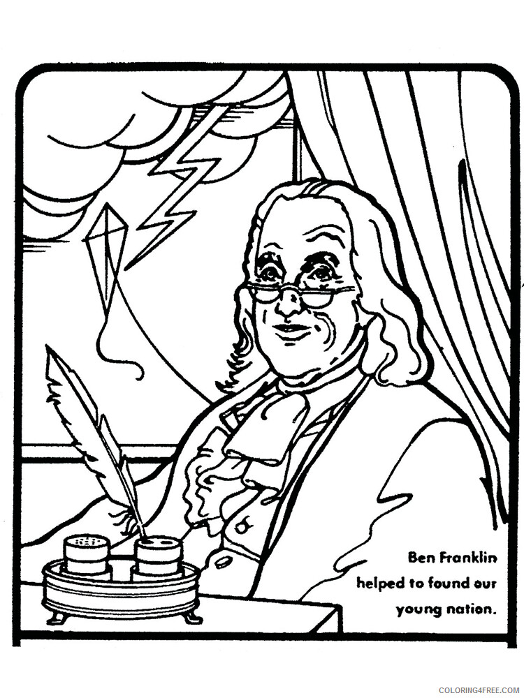 Benjamin Franklin Coloring Pages Educational Printable 2020 0910 Coloring4free