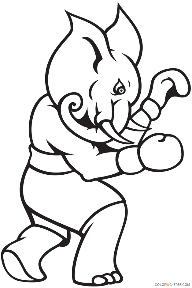 Boxing Coloring Pages for boys 1562053963_boxing elephant a4 Printable 2020 0038 Coloring4free