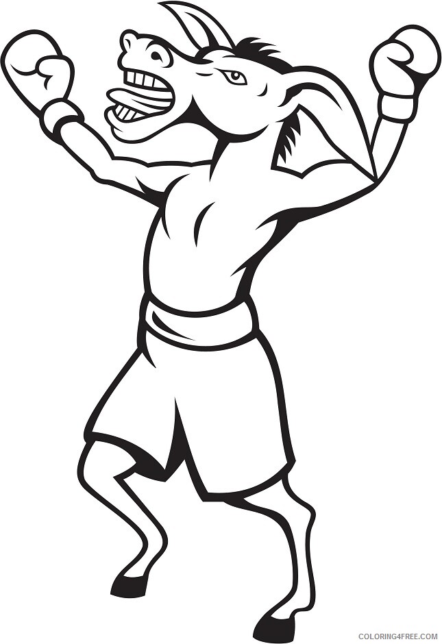 Boxing Coloring Pages for boys 1562054150_boxing donkey a4 Printable 2020 0039 Coloring4free