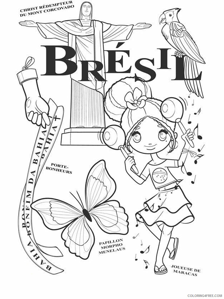 Brazil Coloring Pages Countries of the World Educational Printable 2020 399 Coloring4free