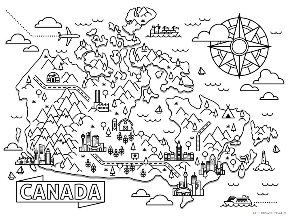Canada Coloring Pages Countries of the World Educational Printable 2020 400 Coloring4free