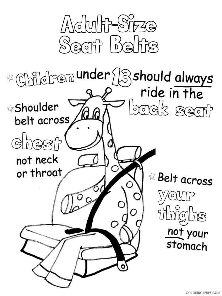 Car Safety Coloring Pages Educational educational Printable 2020 0926 Coloring4free