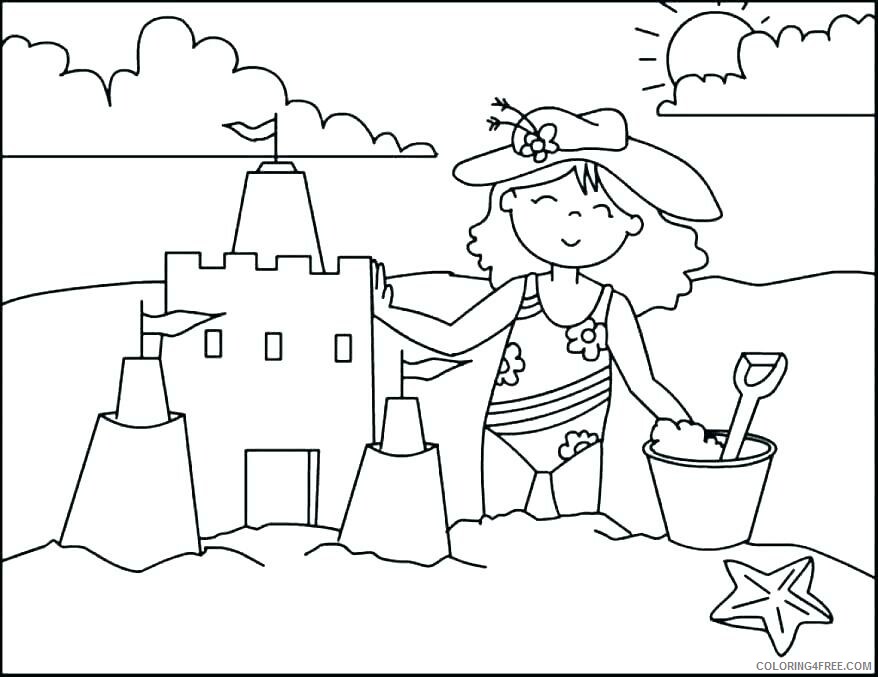 Castle Coloring Pages for boys Building Sandcastle Beach Printable 2020 0071 Coloring4free