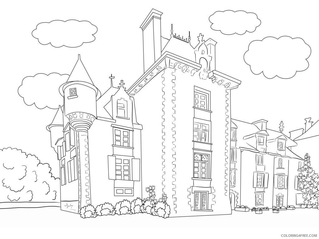 Castle Coloring Pages for boys Castle Scene for Adults Printable 2020 0099 Coloring4free