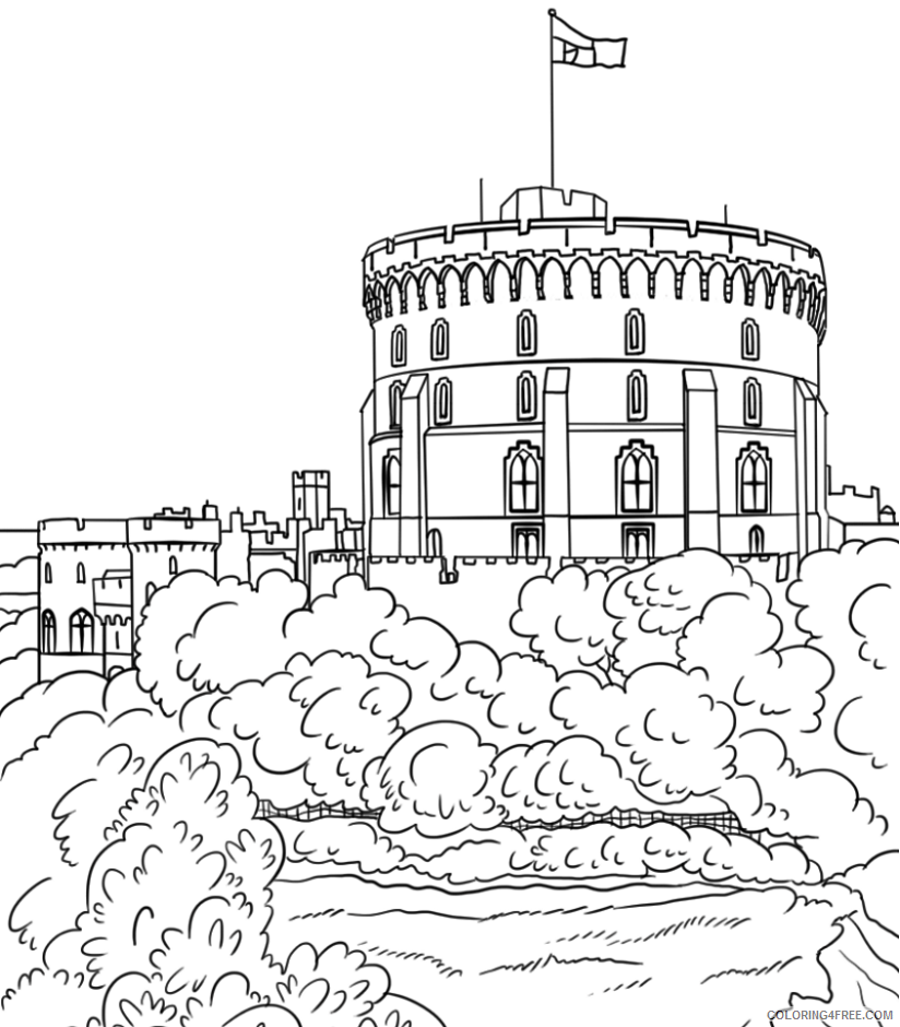 Castle Coloring Pages for boys the windsor castle a4 Printable 2020 0067 Coloring4free