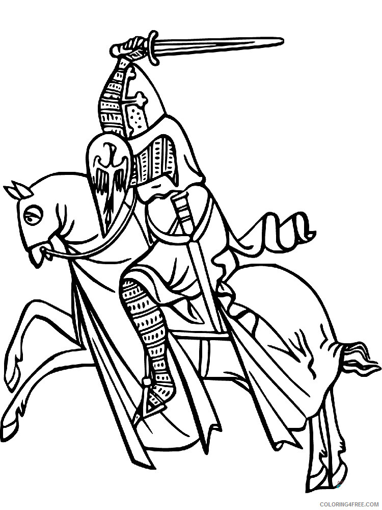 Castles and Knights Coloring Pages for boys Printable 2020 0107 Coloring4free