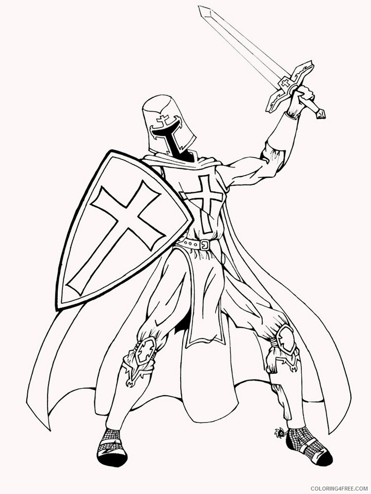 Castles and Knights Coloring Pages for boys Printable 2020 0111 Coloring4free