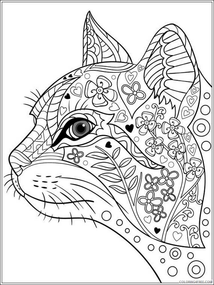 Cat for Adults Coloring Pages cat for adults 13 Printable 2020 553 Coloring4free