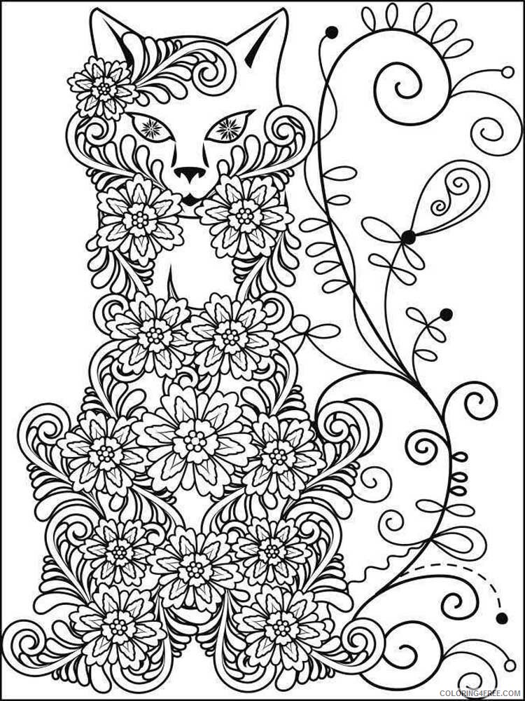 Cat for Adults Coloring Pages cat for adults 14 Printable 2020 554 Coloring4free