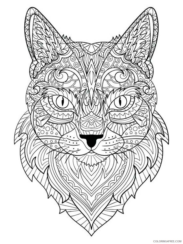 Cat for Adults Coloring Pages cat for adults 15 Printable 2020 555 Coloring4free