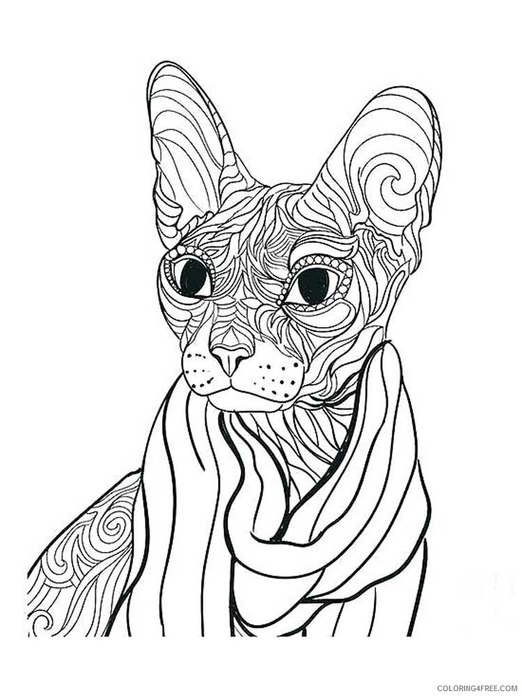 Cat for Adults Coloring Pages cat for adults 16 Printable 2020 556 Coloring4free