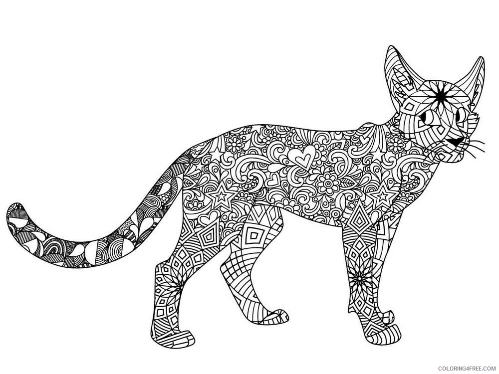 Cat for Adults Coloring Pages cat for adults 2 Printable 2020 558 Coloring4free