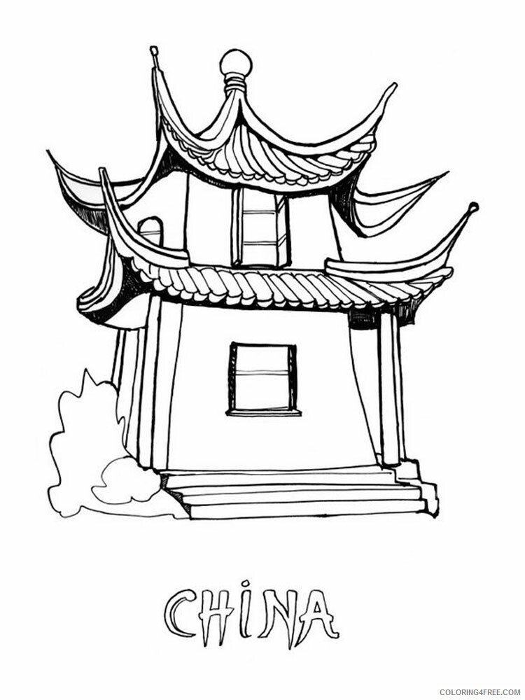 China Coloring Pages Countries of the World Educational Printable 2020 417 Coloring4free