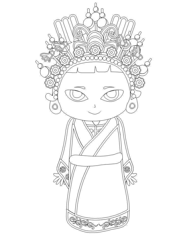 China Coloring Pages Countries of the World Educational bride Printable 2020 406 Coloring4free