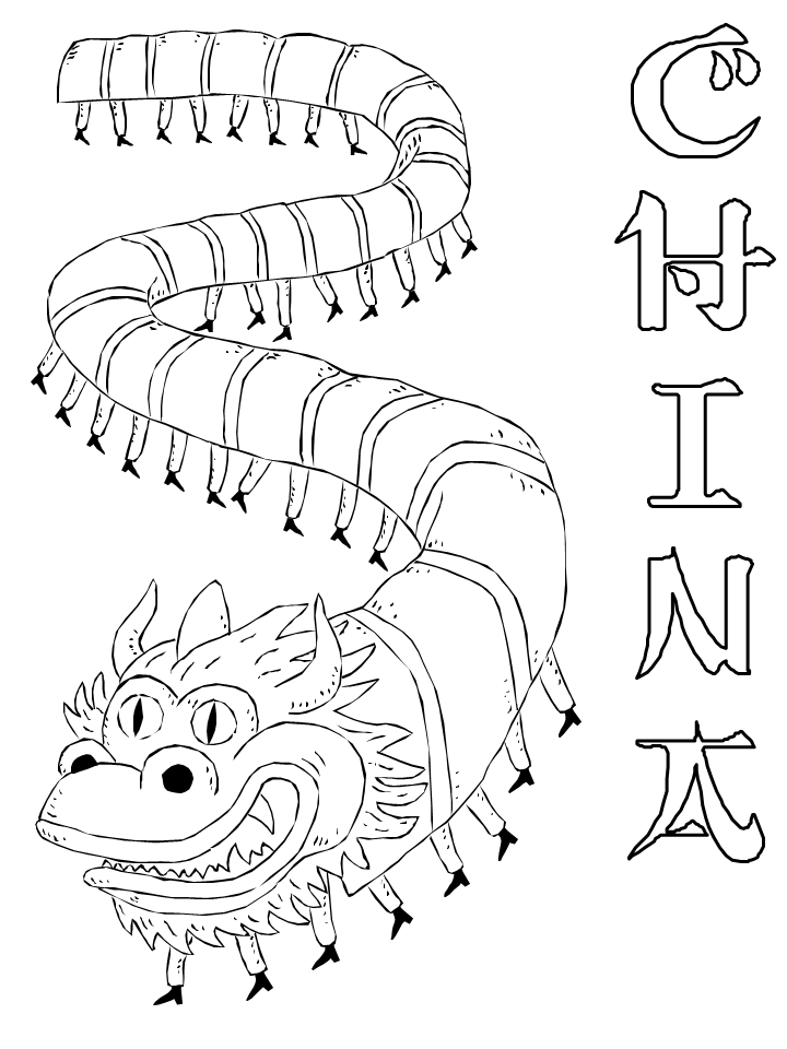 China Coloring Pages Countries of the World Educational dragon Print 2020 419 Coloring4free