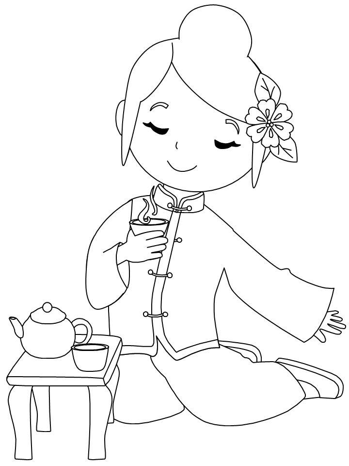 China Coloring Pages Countries of the World Educational tea Printable 2020 423 Coloring4free