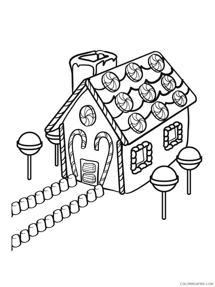 Christmas Gingerbread House Coloring Pages Printable 2020 1 Coloring4free