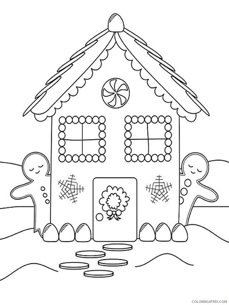 Christmas Gingerbread House Coloring Pages Printable 2020 10 Coloring4free