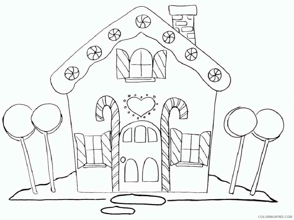 Christmas Gingerbread House Coloring Pages Printable 2020 2 Coloring4free
