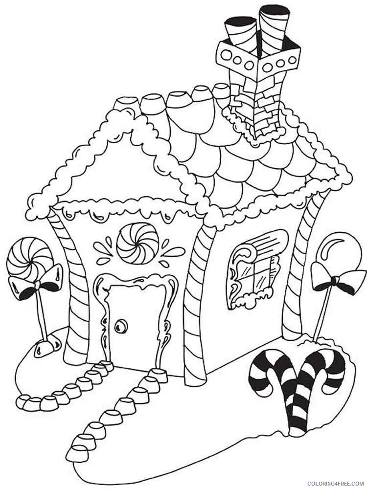 Christmas Gingerbread House Coloring Pages Printable 2020 3 Coloring4free