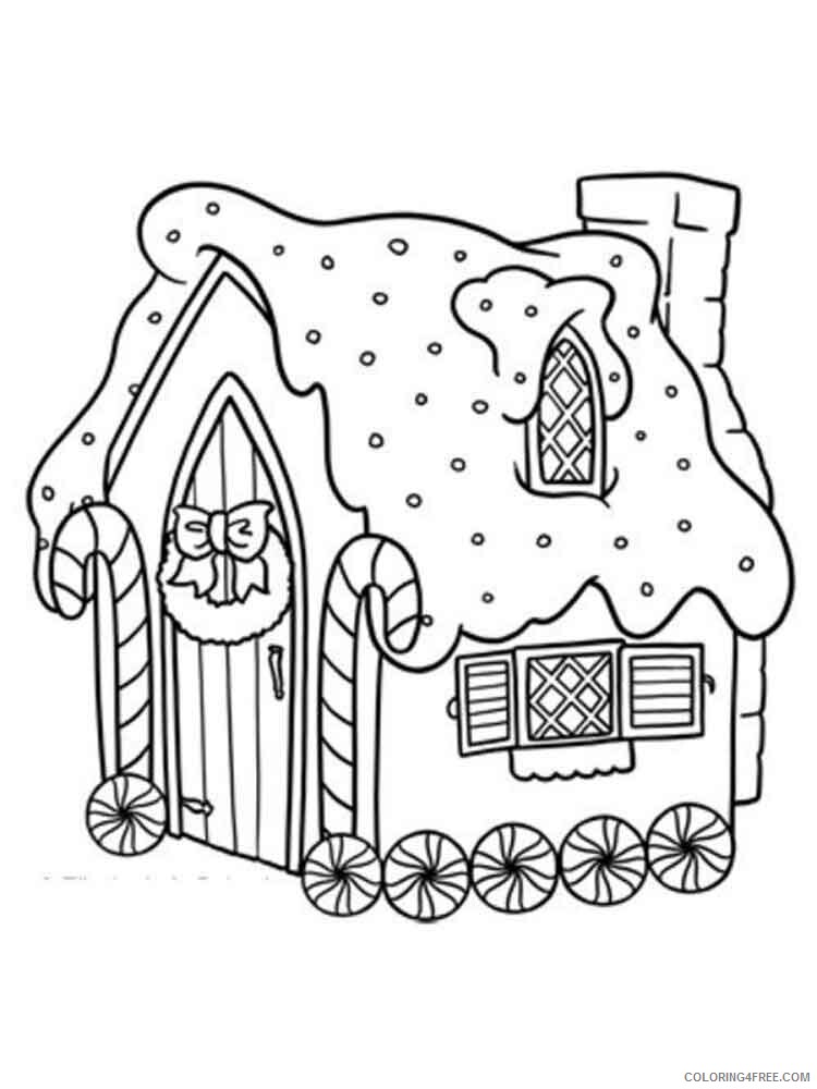 Christmas Gingerbread House Coloring Pages Printable 2020 4 Coloring4free