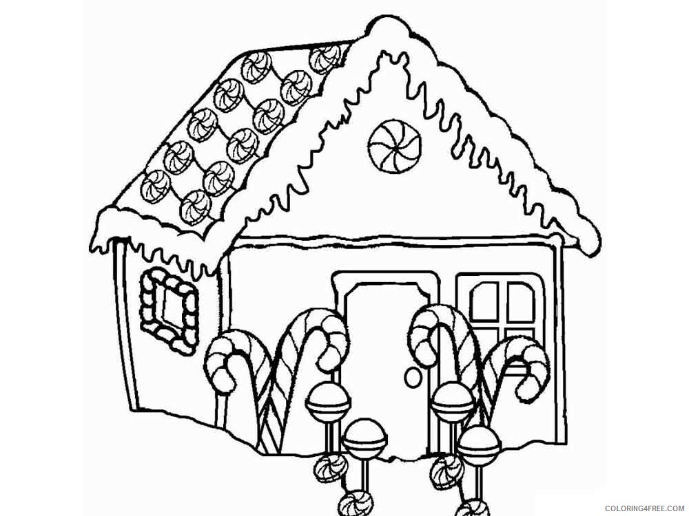 Christmas Gingerbread House Coloring Pages Printable 2020 6 Coloring4free