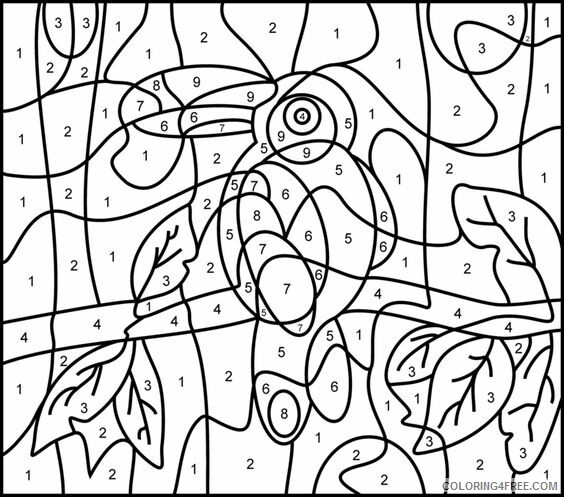 Color By Number Coloring Pages Educational Adult Bird Printable 2020 0988 Coloring4free