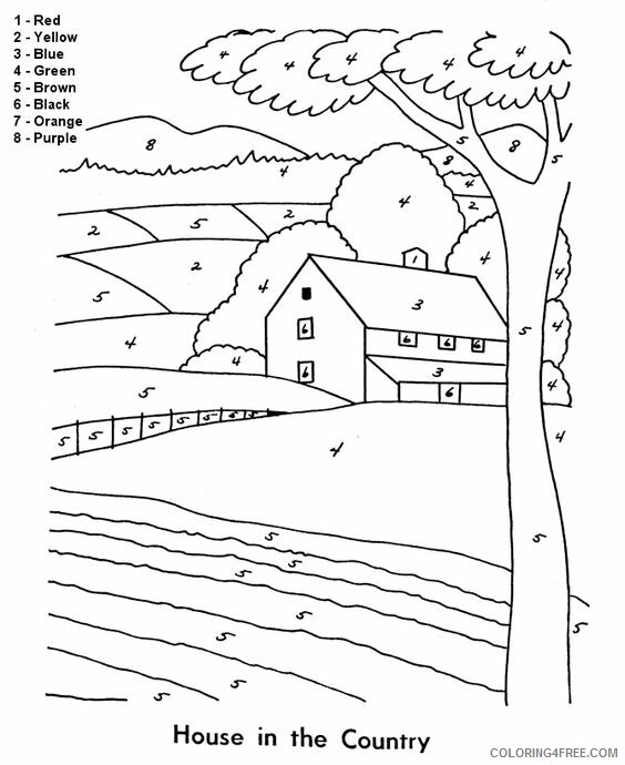 Color By Number Coloring Pages Educational Adult Farm Printable 2020 0991 Coloring4free
