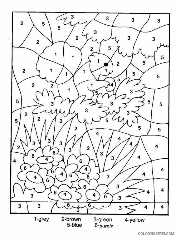 Color By Number Coloring Pages Educational Adult Nature Printable 2020 0993 Coloring4free