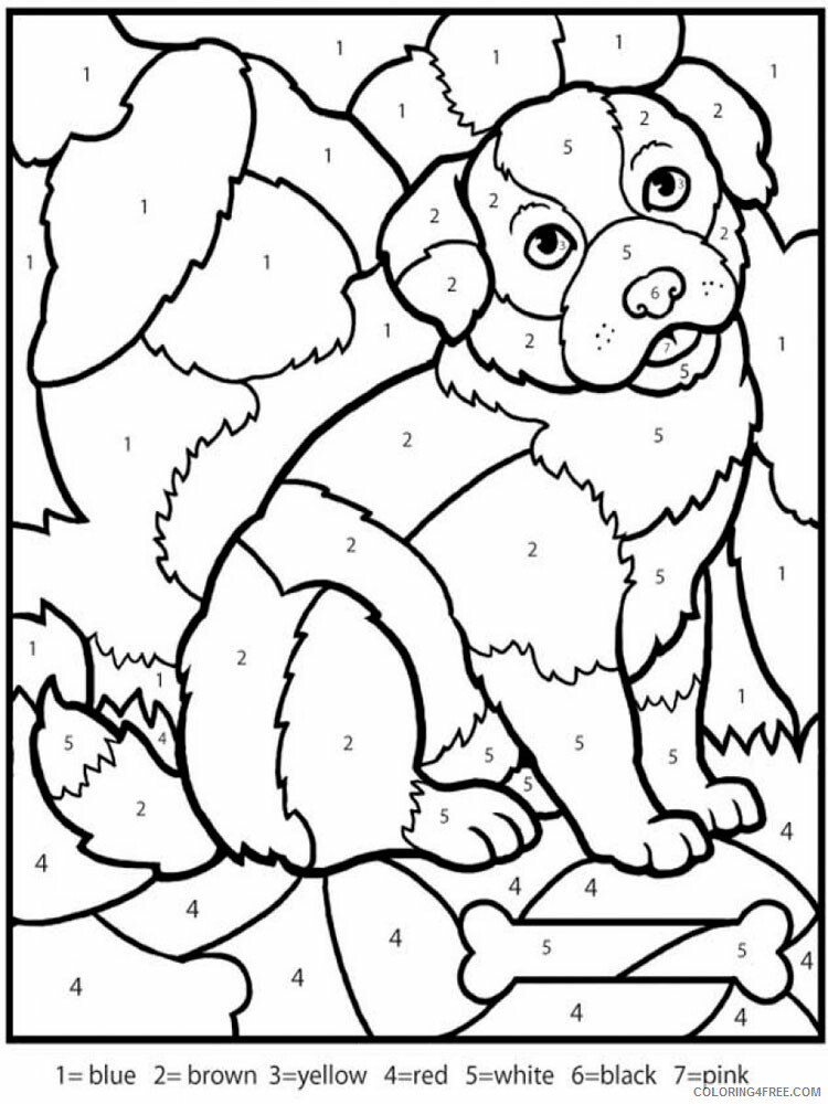 Color By Number Coloring Pages Educational Color by number 1 Printable 2020 0999 Coloring4free
