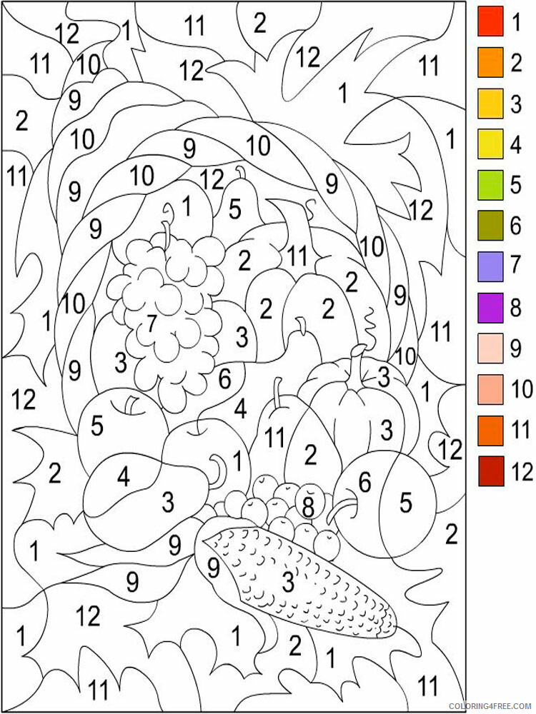 Color By Number Coloring Pages Educational Color by number 19 Printable 2020 1005 Coloring4free