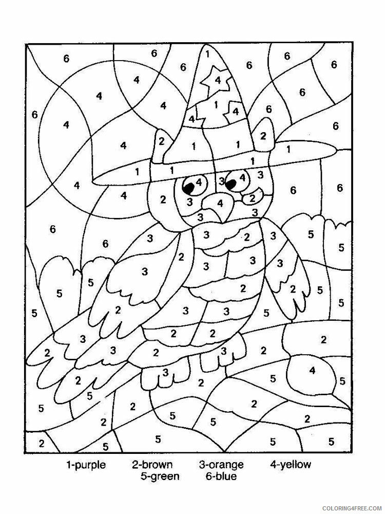 Color By Number Coloring Pages Educational Color by number 4 Printable 2020 1009 Coloring4free