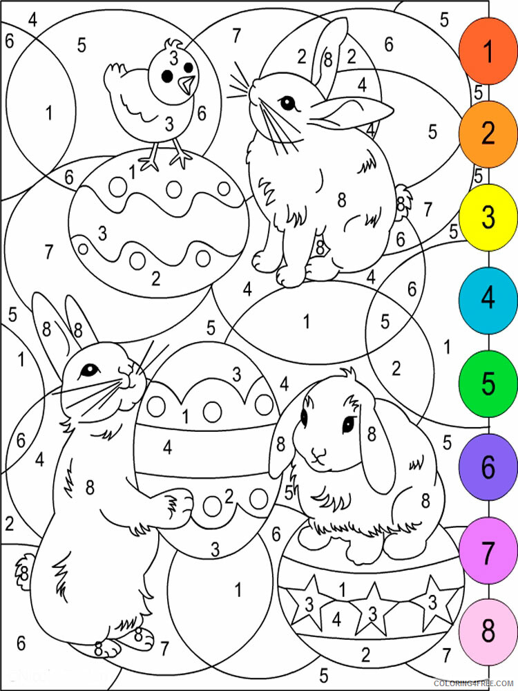 Color By Number Coloring Pages Educational Color by number 7 Printable 2020 1010 Coloring4free