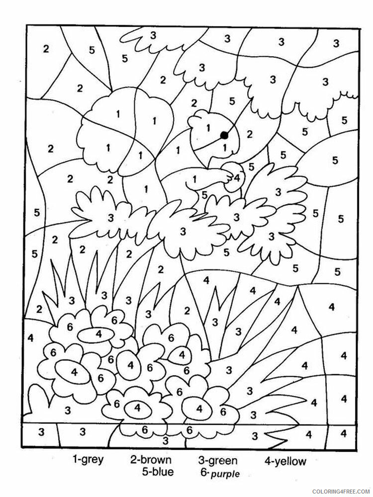 Color By Number Coloring Pages Educational Color by number 8 Printable 2020 1011 Coloring4free