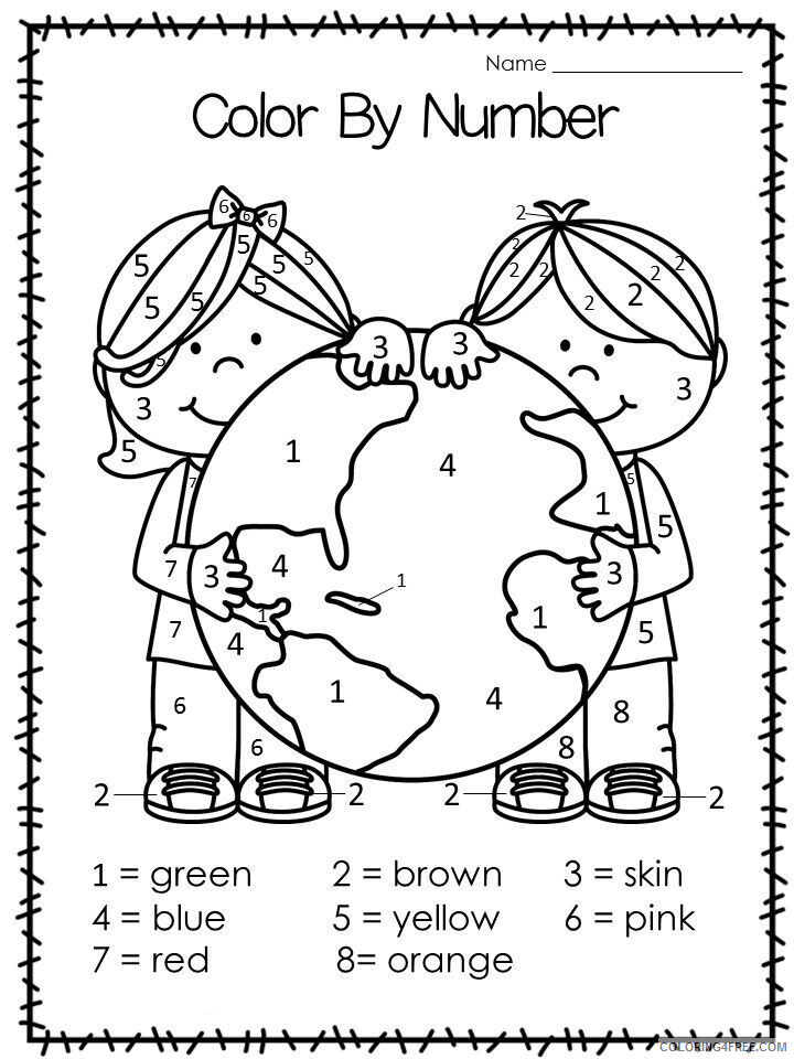 Color By Number Coloring Pages Educational Earth Day Printable 2020 1047 Coloring4free