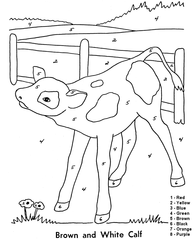 Color By Number Coloring Pages Educational Farm by Number Printable 2020 1055 Coloring4free