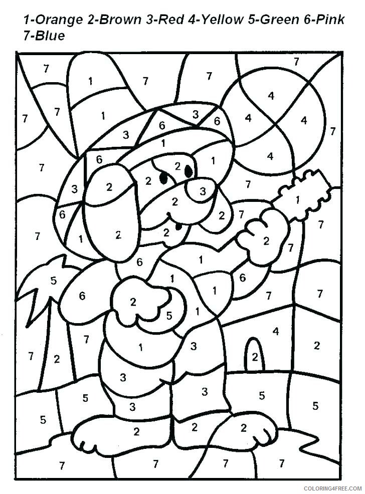 Color By Number Coloring Pages Educational Free Kindergarten Printable 2020 1057 Coloring4free