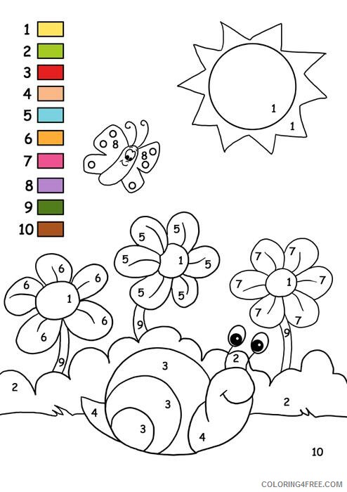 Color By Number Coloring Pages Educational Kindergarten Printable 2020 1019 Coloring4free