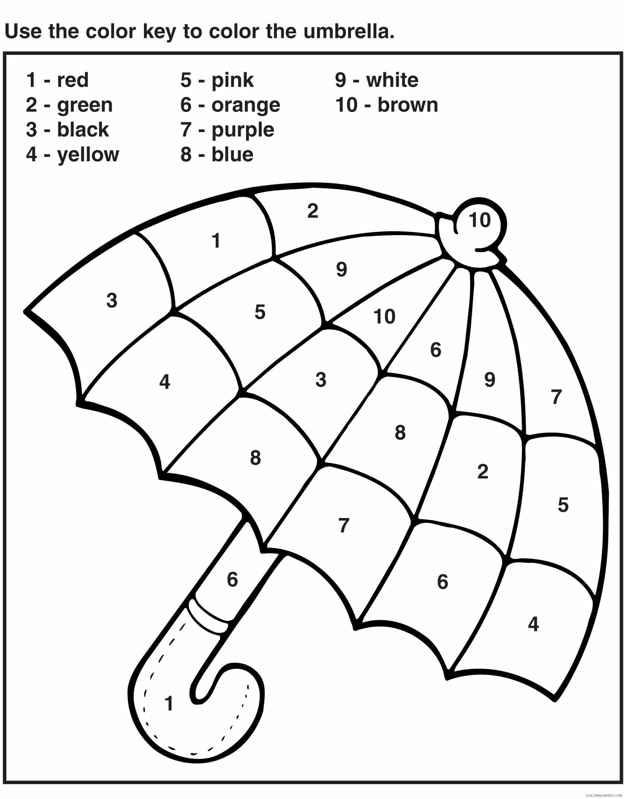 Color By Number Coloring Pages Educational Kindergarten Worksheets 2020 1065 Coloring4free
