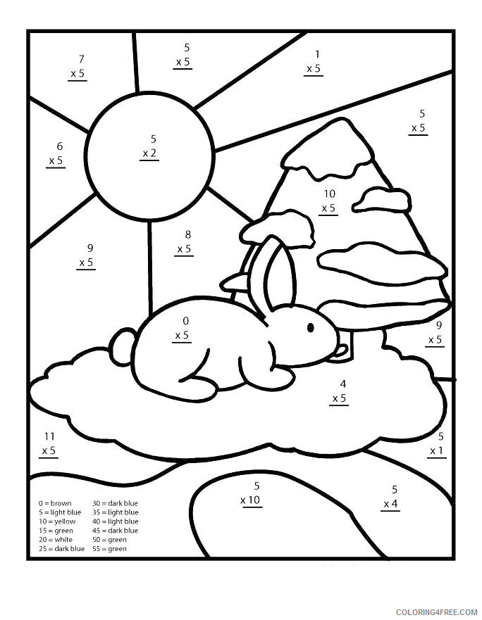 Color By Number Coloring Pages Educational Math Multiplication Print 2020 1068 Coloring4free