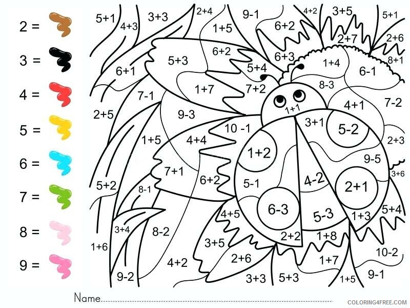 Color By Number Coloring Pages Educational Math Printable 2020 1022 Coloring4free