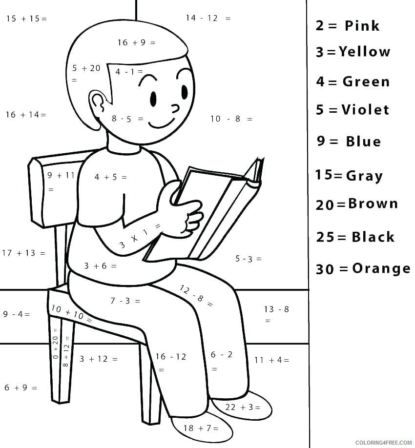 Color By Number Coloring Pages Educational Math Printable 2020 1067 Coloring4free