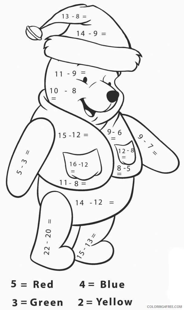 Color By Number Coloring Pages Educational Math Subtraction 2020 1069 Coloring4free