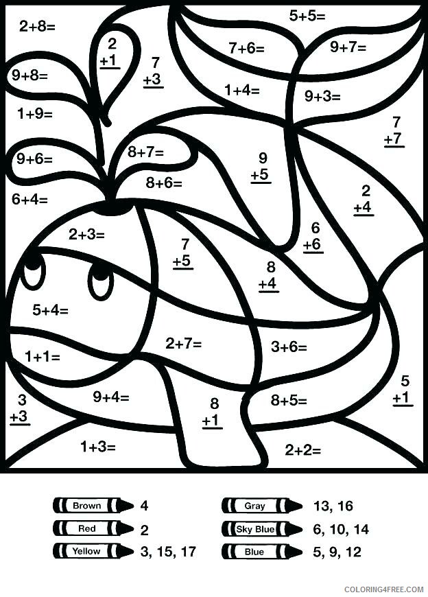 Color By Number Coloring Pages Educational Math Worksheet Printable 2020 1024 Coloring4free