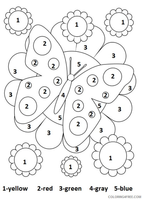 Color By Number Coloring Pages Educational Spring Butterfly 2020 1031 Coloring4free