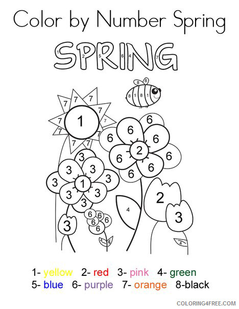 Color By Number Coloring Pages Educational Spring Printable 2020 1080 Coloring4free